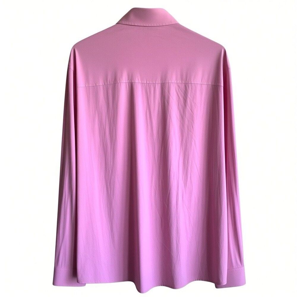 Poncho Pearl Snap Shirt Men’s M Performance Pink Long Sleeves Slim Fit Vented - Picture 2 of 10